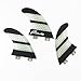 Prosea FCS18 Surfboard fins FCS Base Surfing thrusters Made of Fiberglass and Honeycomb with 1 Key and 6 Screws (Black and White)