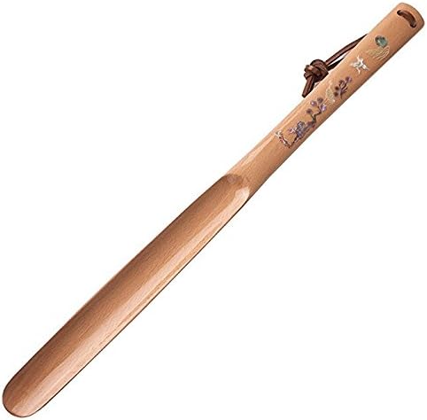 Amazon 螺鈿細工 鶴 松 おしゃれ メンズ 木製 ロング 50 靴ベラ シューホーン Antique Alive 靴ベラ 靴べら