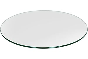 Dulles Glass 26 inch Round Glass Table Top - Tempered - 3/8" Thick Glass Surface, Safe Pencil Edge, Multipurpose for Dining Table, Patio, Coffee and End Table