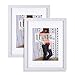 RPJC 11x14 inch Picture Frame (2pk) Made of Solid Wood and High Definition Glass Display Pictures 8x10 with Mat or 11x14 Without Mat for Wall Mounting Photo Frame White