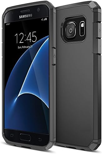 Case Cover for Samsung Galaxy S7 [Perfect Fit] Impact Defender - Armor Slim - Hard Shell GTRADE - Black
