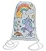 Fun Express 12 Decorate - color Your Own UNICORN Canvas Drawstring Backpack tote Bags