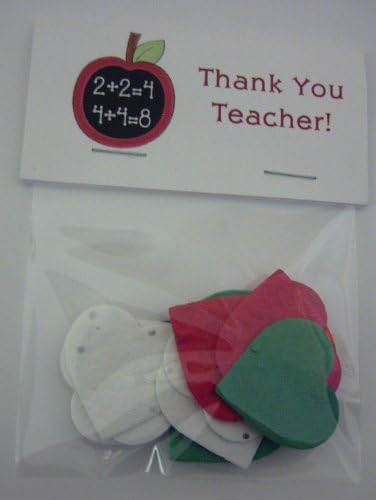 Set of 5 Plantable Teacher Heart Handout