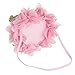 Love Sweety Baby Rose Flower Golden Crown Birthday Headband Hair Accessories (Chiffon Flower ONE)
