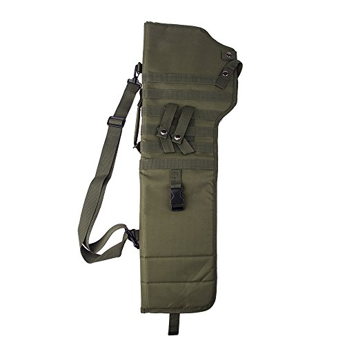 aokur Tactical Pistol Scabbard Holster Molle Rifle Sling Case Bag for Tactical Shotgun Outdoor Hunting (Army green)