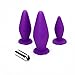 Anal Trainer Kit - 3 Butt Plugs Set with Suction Cups and Vibrating Bullet - Unisex Anal Sex Toy for Beginner or Advanced Butt Play - Body Safe Silicone - Guaranteed Maximum Pleasure (Purple)