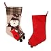 OurWarm Christmas Stockings, 3 Pcs 18 Inch Large Burlap Plaid Xmas Stockings with 3D Classic Snowflake Santa Snowman Reindeer Pattern Family Pack Stockings for Xmas Holiday Party Decorations