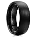King Will Mens 2mm/4mm/6mm/8mm Black Matte Finish Tungsten Carbide Ring Domed Engagement Wedding Band Comfort Fit