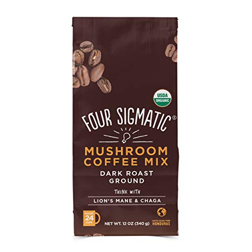 Four Sigmatic Mushroom Ground Coffee - USDA Organic and Fair Trade Coffee with Lions Mane and Mushro