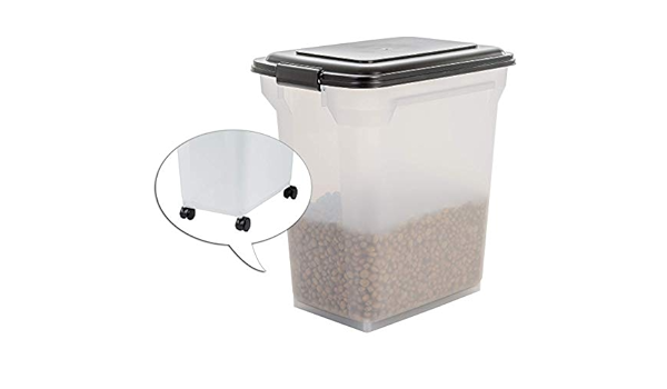 Iris Ohyama Pet Food Storage Container 45 L For 15 Kg Flip Up Lid Airtight Transparent Shovel Scoop For Dog Cat Food Air Tight Food Container Ats L Black Buy