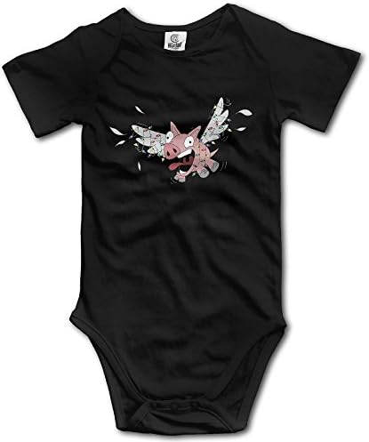 PaBa Flying Pig Animal Short Sleeve Baby Girl Clothes One-Piece Bodysuit Onesie Unisex