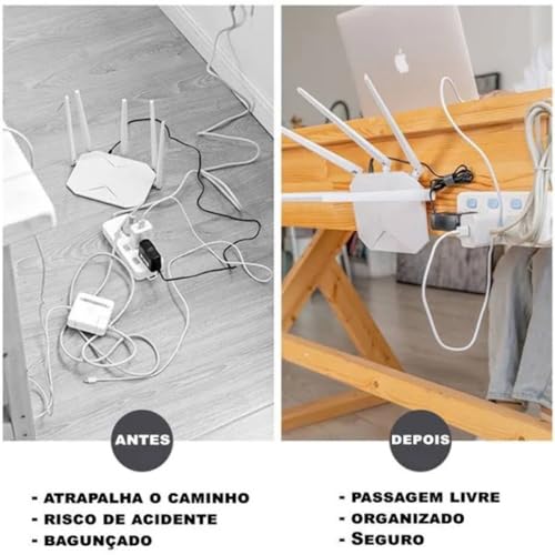 Kit 8 Ganchos Adesivos Macho e Fêmea Transparente - Suporte de Parede Sem Furo, Fixação Resistente - Organizador de Parede - Encaixe Rápido - UpShop