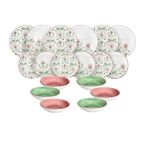 Tognana Lolita, Geschirrset fĂĽr 6 Personen, 18-teilig, Porzellan, Multicolor