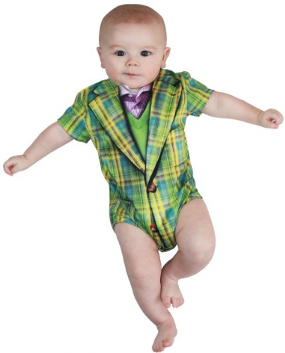 Faux Real Plaid Suit Baby Costume Creeper Romper Snapsuit