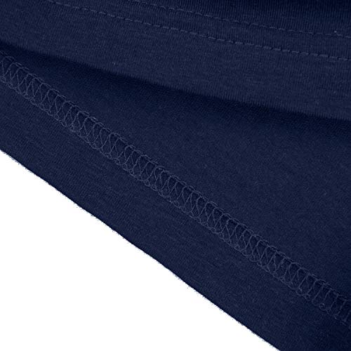 Invug Women Short Sleeve T Shirt and Shorts Pajamas Sleepwear Set Loungewear Navy L - Thumbnail 5