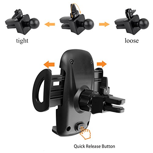 Budget&Good Universal Cell Phone Car Vent Mount Cradle Holder Compatible with iphone SE 7 7 Plus 6s 6 Plus 6 5s 5 4s 4 Nexus Sony Nokia and More (Black) - Thumbnail 2