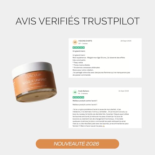 Masque unifiant au Curcuma - 100g