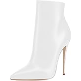 COLETER Women's Black Ankle Boots Closed Pointed Toe Stilettos Autumn Dress Booties