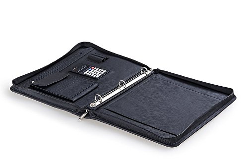 Classic Leather Organizer 3-Ring Padfolio with Left-Hand or Right-Hand Option