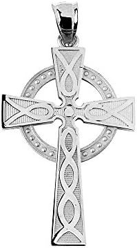 Unknown10k White Gold Celtic Cross Charm Necklace Pendant