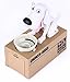 Just us Choken Bako Dog Bank Robotic Coin Munching Toy Money Box White