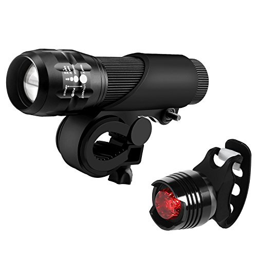 Hippih Bright Waterproof Bike Lights, HeadLight and Gem Taillight Headlight and Taillight, Easy to Install or Remove, BL007