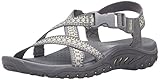 Skechers Women's Reggae Kooky Flat Sandal, Grey/Amp/Yellow, 9 M US