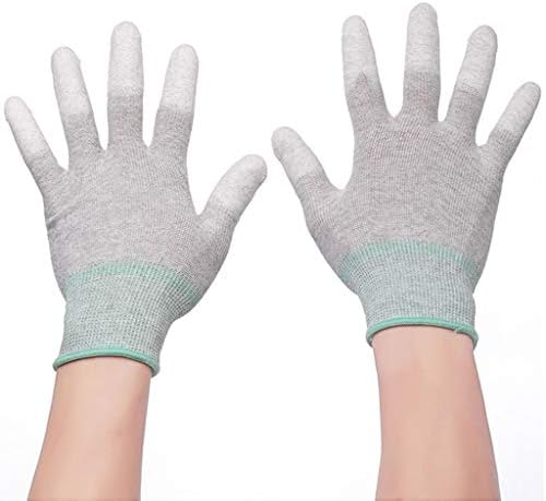 XJRHB Anti-static Gloves Wear-resistant Coating With Rubber Non-slip Finger Sleeves, Suitable For Working Dust-free Factory Workshop (20 Pairs) (Size : M)