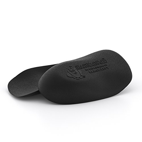 Heel That Pain Heel Seats Foot Orthotic Inserts - Heel Cups Cushions Insoles for Plantar Fasciitis, Heel Spurs, and Heel Pain, Black, Medium (Women's 6.5-10, Men's 5-8)