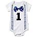 NNJXD Baby Boys' Funny First Birthday Bow Tie Infant Romper Bodysuit Size (1 Years) Point Blue
