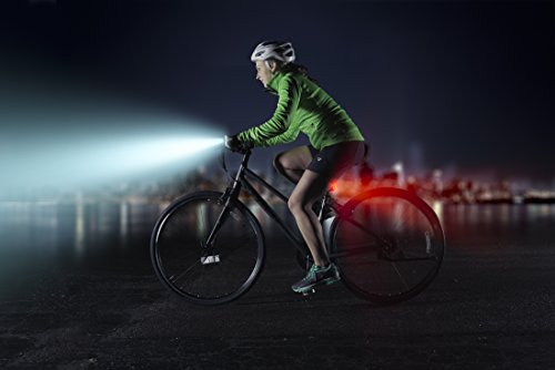 Eagle Eye USB Rechargeable Bike Light Set by Apace - Powerful 300 Lumens LED Bicycle Headlight & Tail Light - Super Bright Front Light & Rear Light for Cycling Safety (Black-Silver, Normal Packaging) - Thumbnail 5