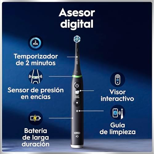 iO 6 Cepillo de Dientes Eléctrico con 3 Cabezales Y Estuche, Negro