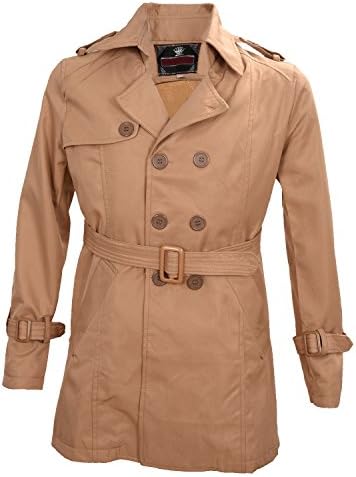 Mens Winter Double Breasted Long Outwear 2-Colors Brown M