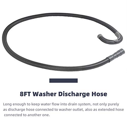HOSOM 8FT Universal Washing Machine Drain Hose with Clamp, Compatible