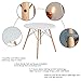 Aukronic Kitchen Dining Table Round Coffee Table Modern Leisure Wood Tea Table Office Conference Pedestal Desk - White