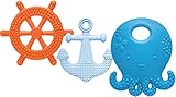 Mayapple Baby - Suri the Octopus and Friends Teether - 3 Silicone Teething Toys - Blueberry Color Set - Award-winning, Patented