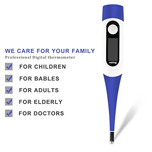 JUNING Digital Medical Thermometer Oral Rectal Temperature 30 Seconds Fast Reading and Accurate Rectal Thermometer for Children and Adults with Fever Indicator - Thumbnail 4