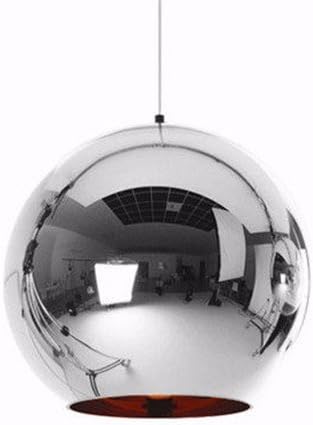 LAONA Led restaurant lights, bedroom bar, single head, simple plated bronze, golden glass sphere Chandelier,Silver 15CM