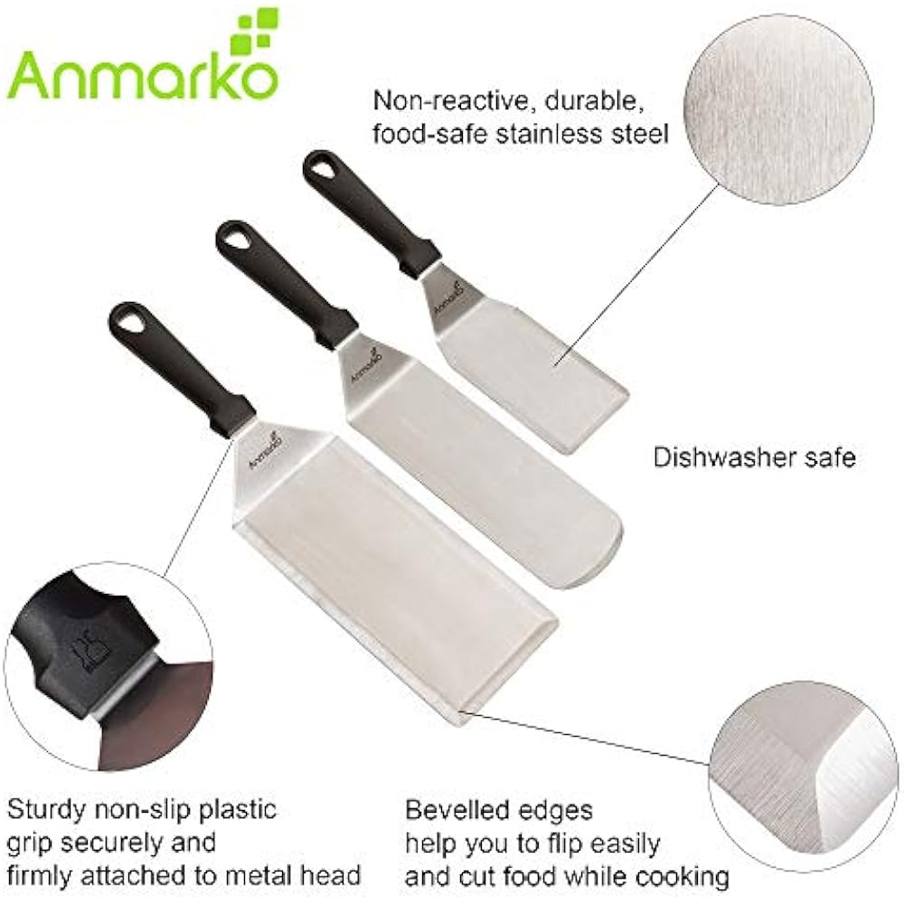 Professional Griddle Spatula Set Stainless Steel Metal And Scraper