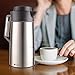 Pykal Thermal Coffee Carafe - with ThermaClick Lid, 68 oz Capacity, Lab Tested 8 Hour 150F Heat Retention, Surgical Rust Resistant Stainless Steel, Long Handle Brush Included Inside