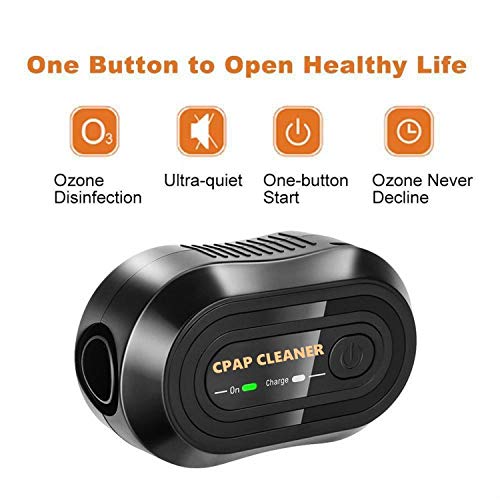 CPAP Cleaner & Sanitizer, Vktech Portable Mini CPAP Cleaner Disinfector, CPAP Mask Cleaner Suit for CPAP Machine Air Tubes Heated Hose Pipe Tube Accessories, Black