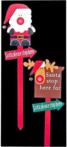 Santa Stop Here Sign Xmas Christmas Decoration