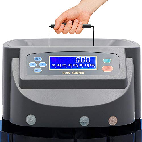 Surpcos Coin Counter,Coin Sorter, Digitally Display Coin Value and Quantity Automatic Counter 