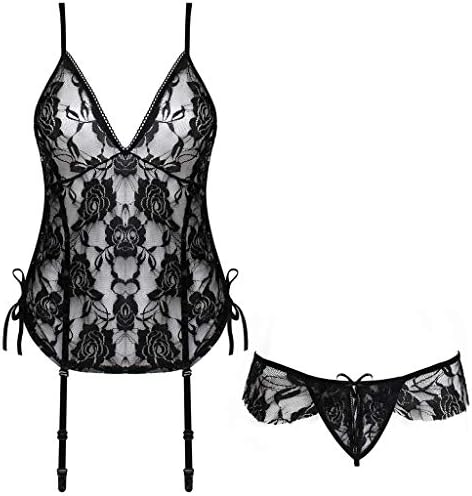 😍AxiBa😘Women Lingerie Lace Babydoll V Neck Sleepwear Strap Chemise