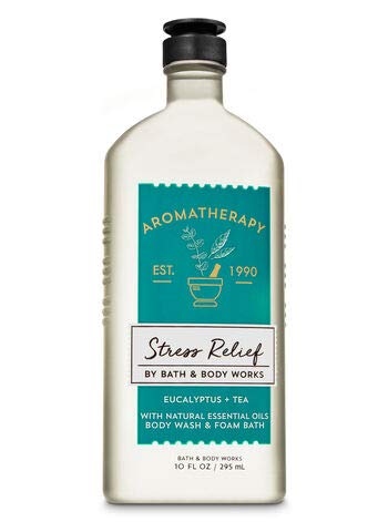 Bath & Body Works Aromatherapy Stress Relief EUCALYPTUS + TEA Body Wash & Foam Wash, 10 fl oz / 295 ml
