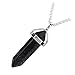 Joybeauti Hexagonal Healing Point Chakra Cut Created Gemstone Blue Onyx Pendant Necklace with Gift Box (Pack of 1)
