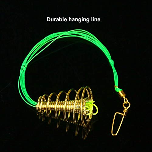 Easyinsmile Barbed Fishing Hooks Set with Spring Bait Traps for Freshwater/Saltwater and All Kinds of Fishing Rods Fishing Bait Trap Cage Feeder Basket Holder Lure Fish (9#) - Thumbnail 5