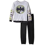 DC Comics Little Boys' Batman 2 Piece Pajamas, Black Camo, 8