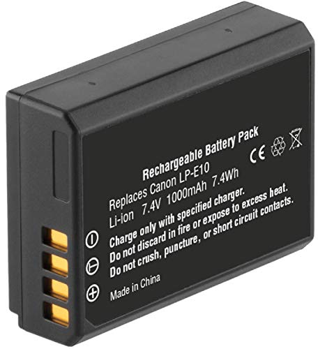 BRENDAZ LP-E10 Lithium-Ion Battery Pack with SDHC 32GB SD Memory Card and Reader for Canon EOS Rebel T3 Rebel T5 Rebel T6 Rebel T7, 1100D 1200D 1300D