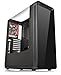 Thermaltake View 27 Black Edition Gull Wing Window SPCC ATX Mid Tower Tt LCS Certified Computer Chassis with Red LED Riing Fan CA-1G7-00M1WN-02